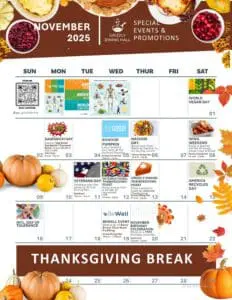 November 2025 Dining Calendar