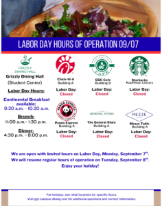 Labor Day Hours