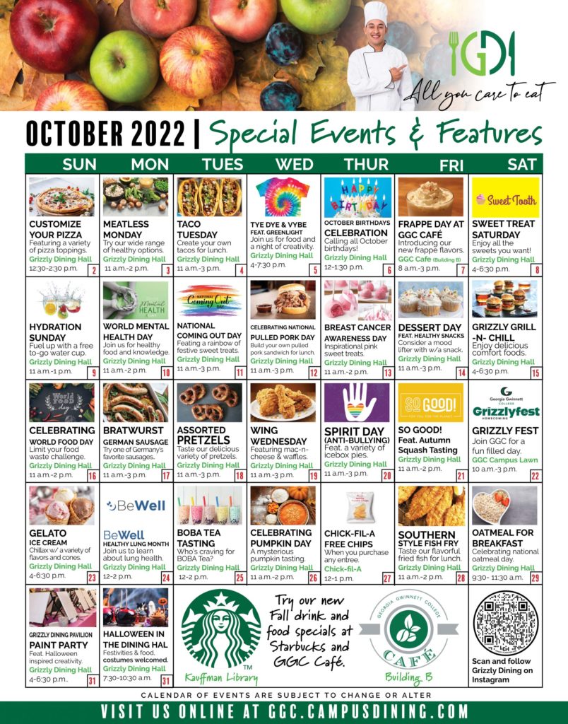 October Special Events and Features College