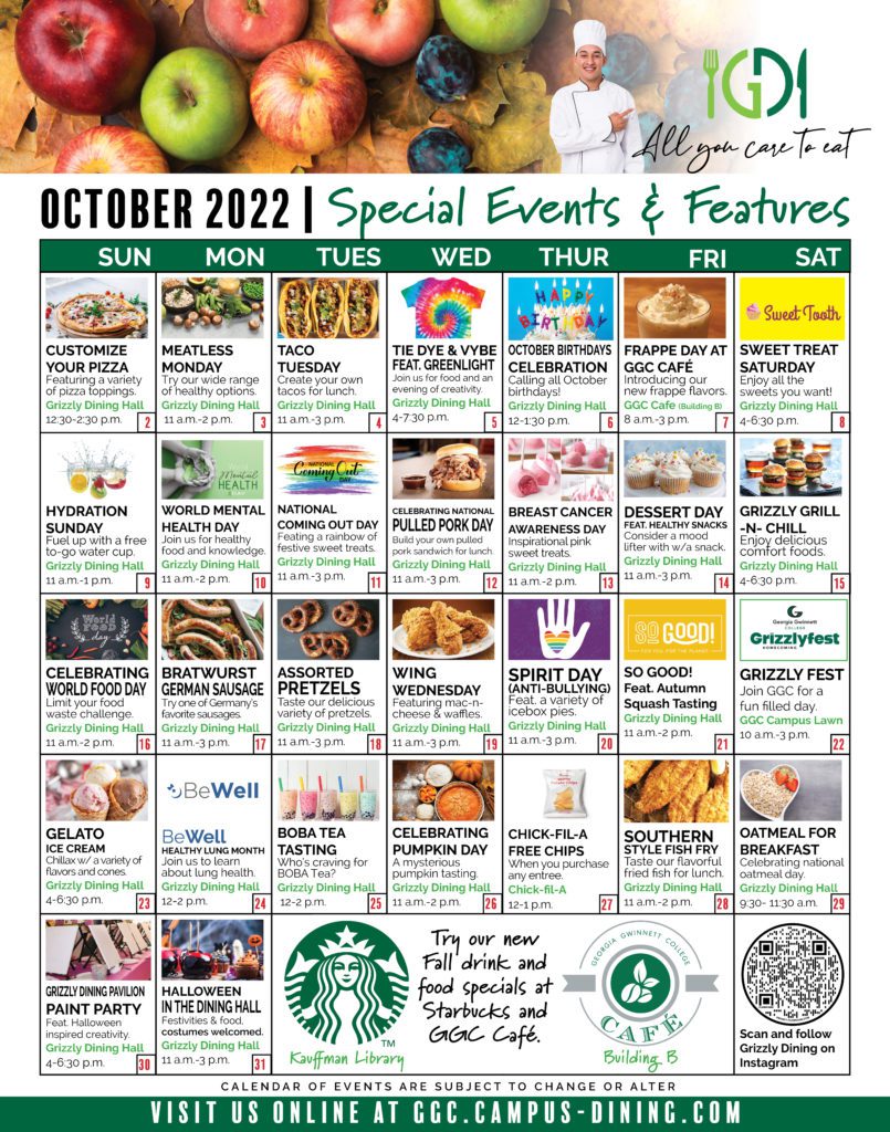 October Special Events and Features College