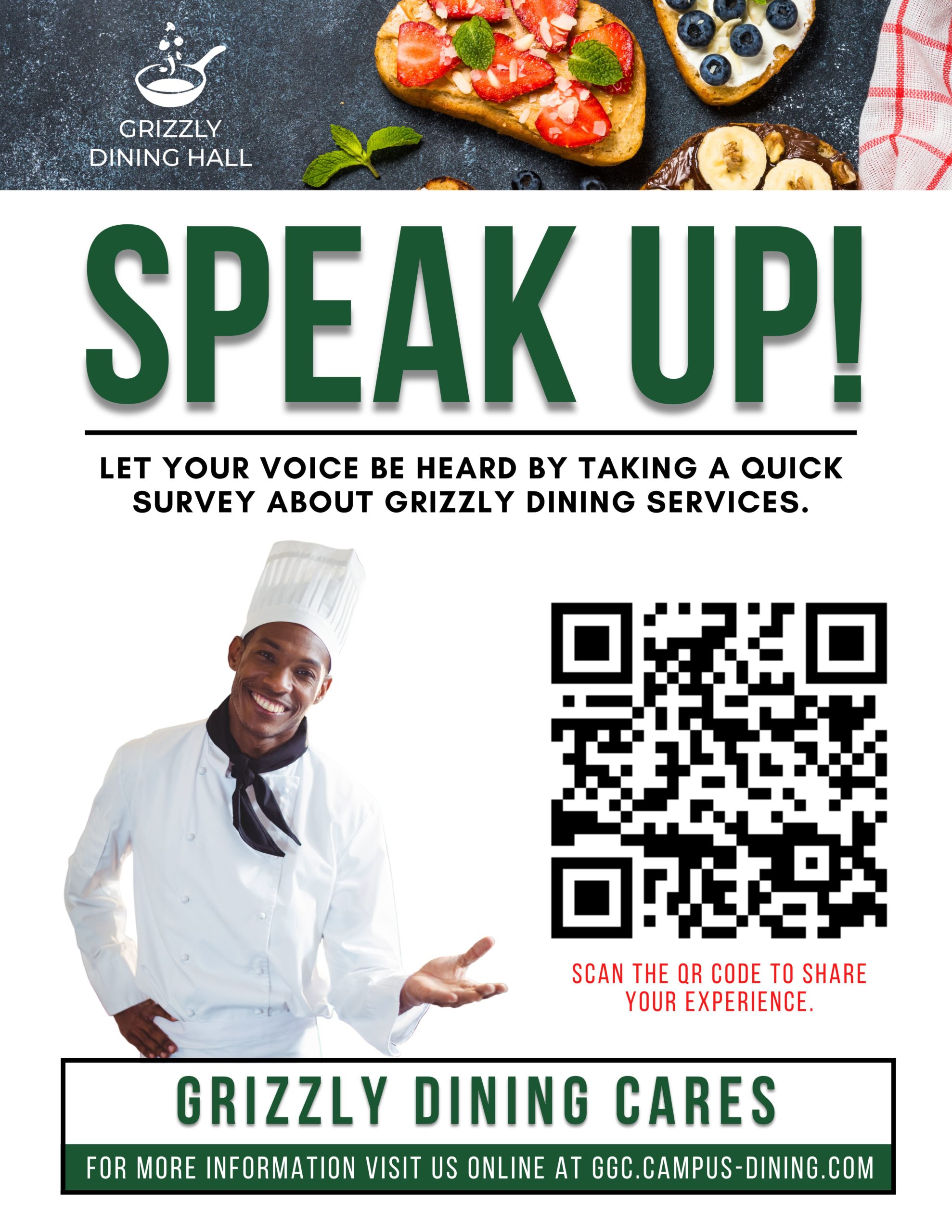 SPEAK UP about Grizzly Dining services.