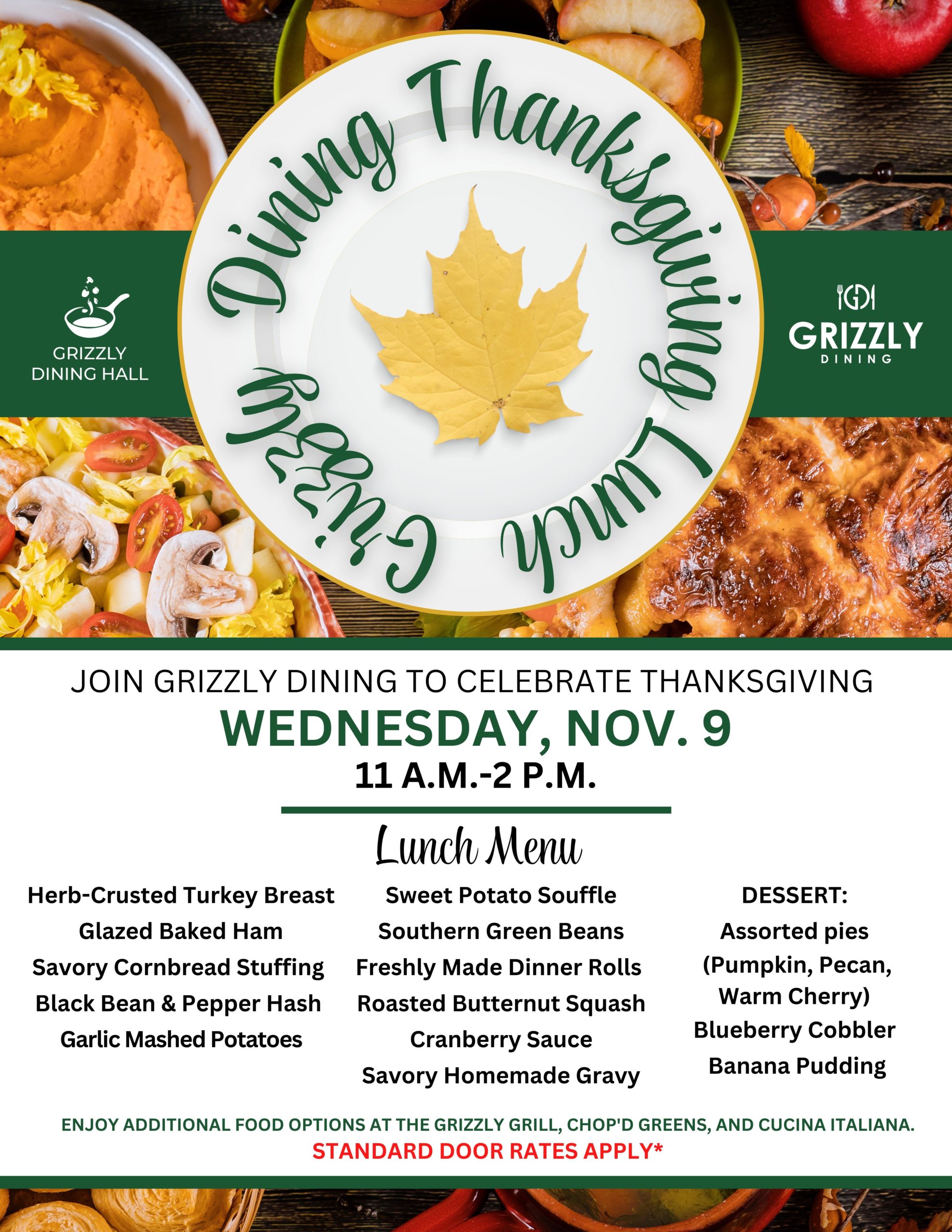 Grizzly Dining Thanksgiving Lunch